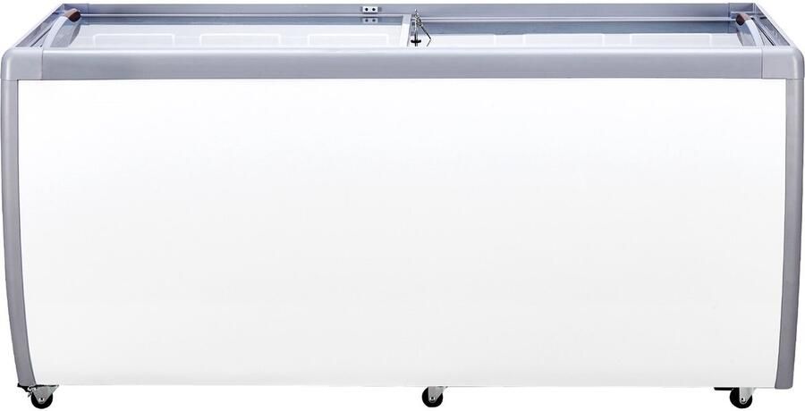 Commerciële Ijsvitrine 370 Liter Vriezer met Glazen Bovenblad Mobiele Restaurantvriezer Gelato-Duikkast met 8 Grote Containers 2 Glazen Schuifdeuren En Vergrendelbare Zwenkwielen