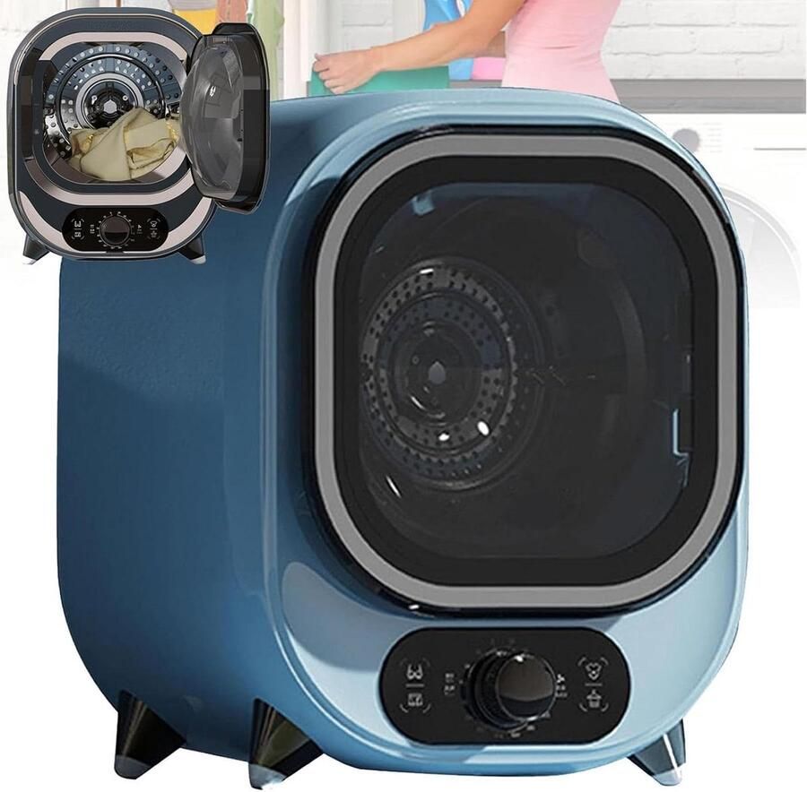 Compacte Condensdroger Kleine Wasdroger Snel Kleding Drogen Dubbele Temperatuurregeling 08 kg Capaciteit Blauw