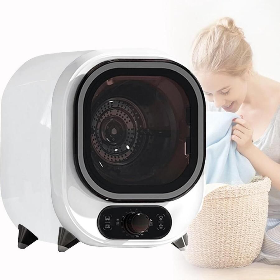 Compacte condensdroger Kleine wasdroger Snel kleding drogen Dubbele temperatuurregeling 08 kg capaciteit Wit