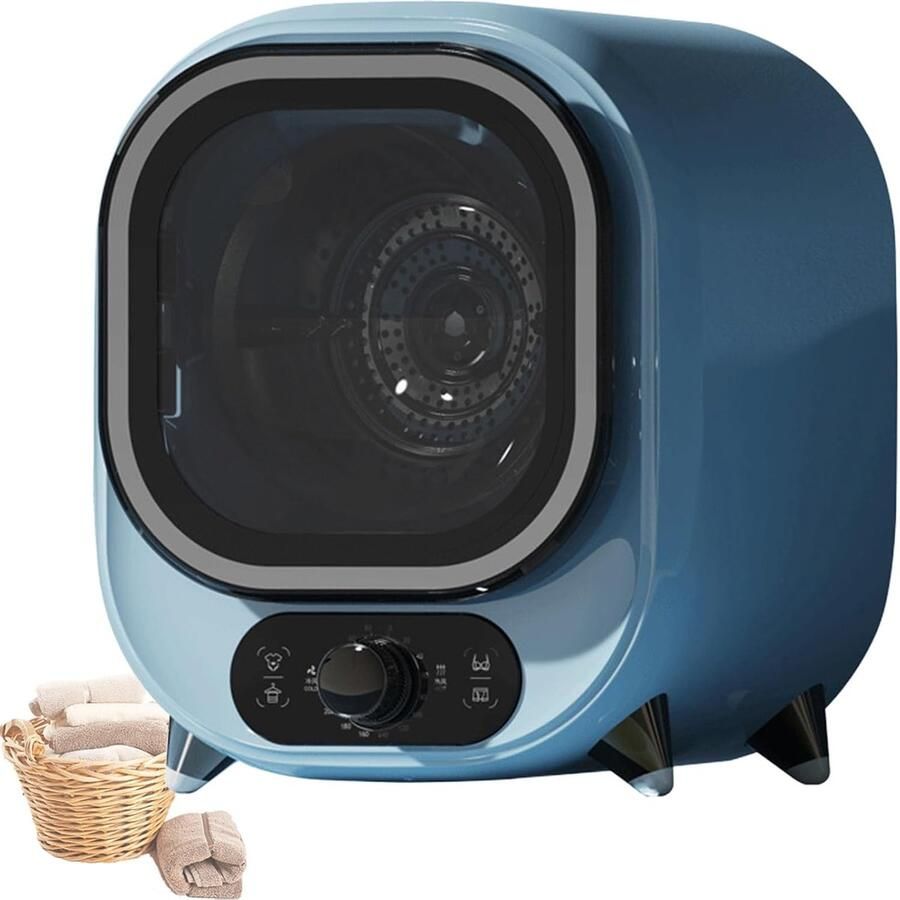 Compacte Condensdroger Mini Wasdroger Kleine Ruimtes Roestvrijstalen Trommel 0.8 kg Capaciteit Blauw