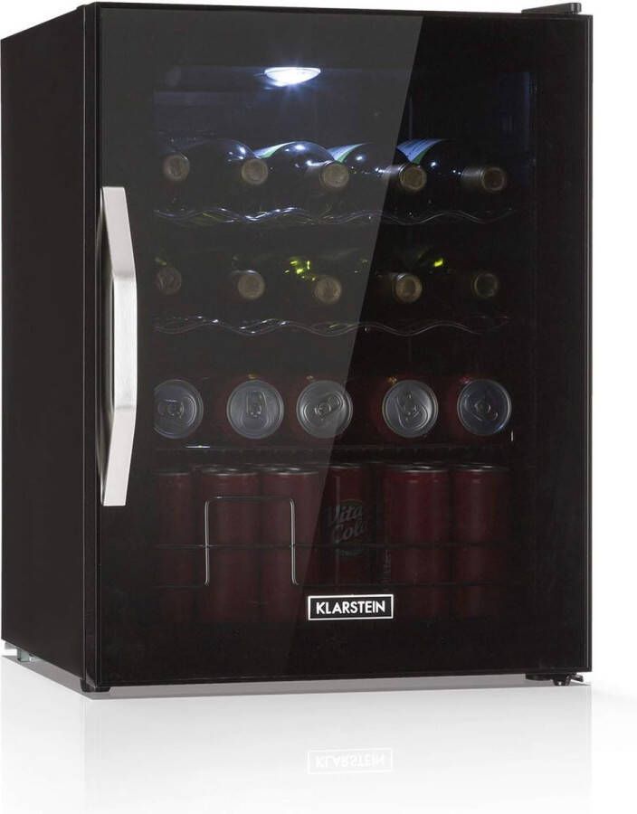 Compacte drankkoeler 60 liter minibar met LED-verlichting energiebesparend en design glazen deur