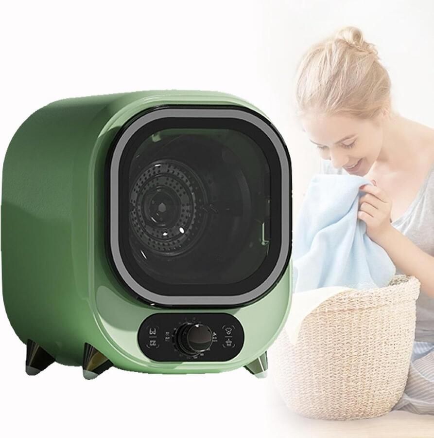 Compacte Droger Mini Condensdroger Kleine Ruimtes Dubbele Rotatie 0.8kg Capaciteit Groen