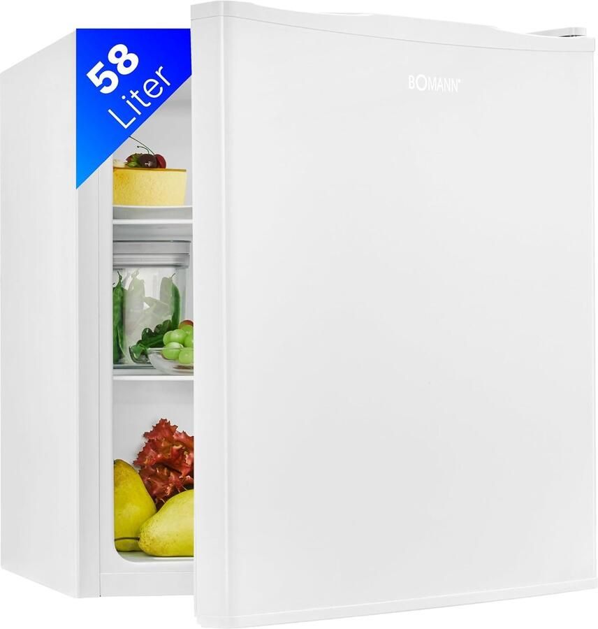 Compacte Koelkast Mini Koelkast Kleine Koelkast Dranken Koelen Omkeerbare Deur 58L Wit