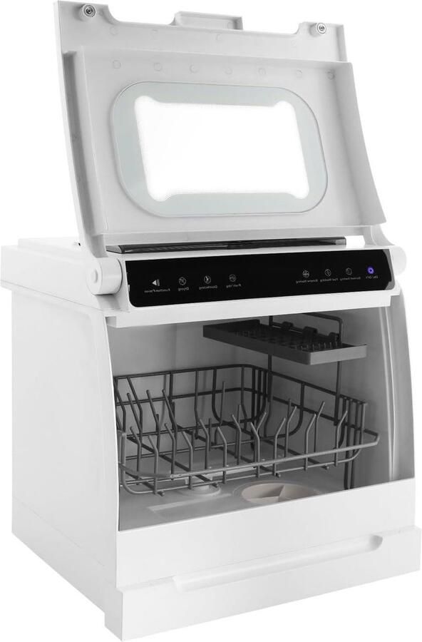 Compacte staande vaatwasser Tafelmodel vaatwasser Mini vaatwasser Keuken schoonmaken 360 graden reiniging 4-6 personen Wit