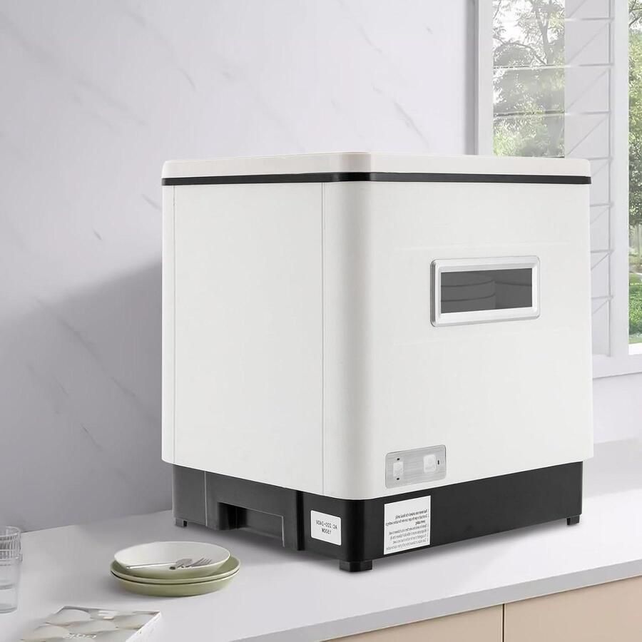 Compacte Vaatwasser Aanrecht Vaatwasser Snel Afwassen Water Tank 6 Couverts Wit