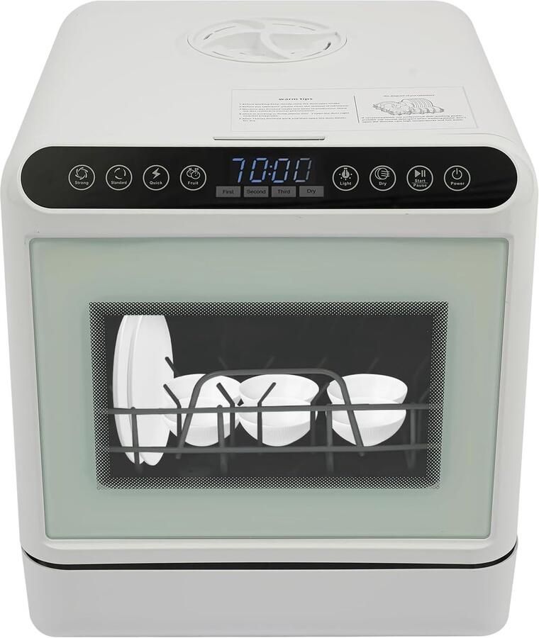 Compacte Vaatwasser Mini Afwasmachine Aanrecht Gebruik Zonder Wateraansluiting Voor 4-6 Personen Wit