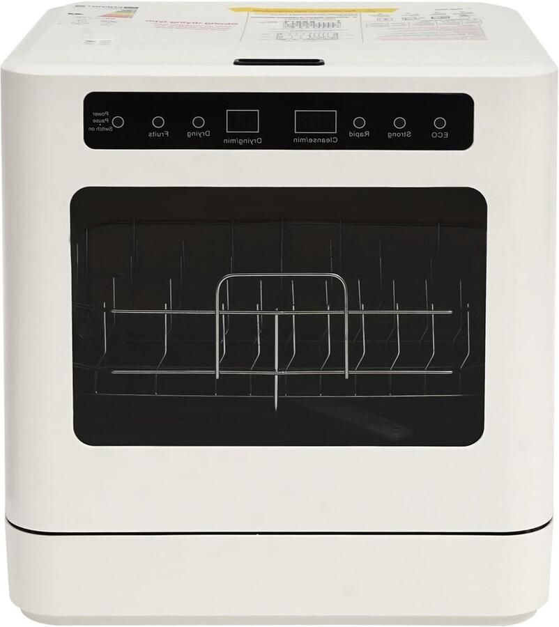 Compacte Vaatwasser Tafelmodel Afwasser Keuken Reinigen 4 Wasprogramma's 43 x 39 x 46 cm Wit