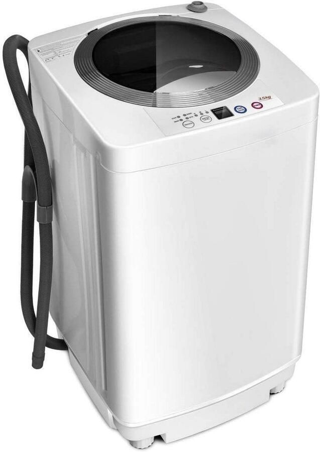 Compacte Volautomatische Mini Wasmachine met Centrifuge 3 kg Wit