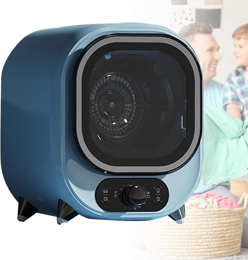 Compacte Wasdroger Draagbare Droger Snel Kleding Drogen Dubbele Temperatuur 0.8 kg Capaciteit Blauw