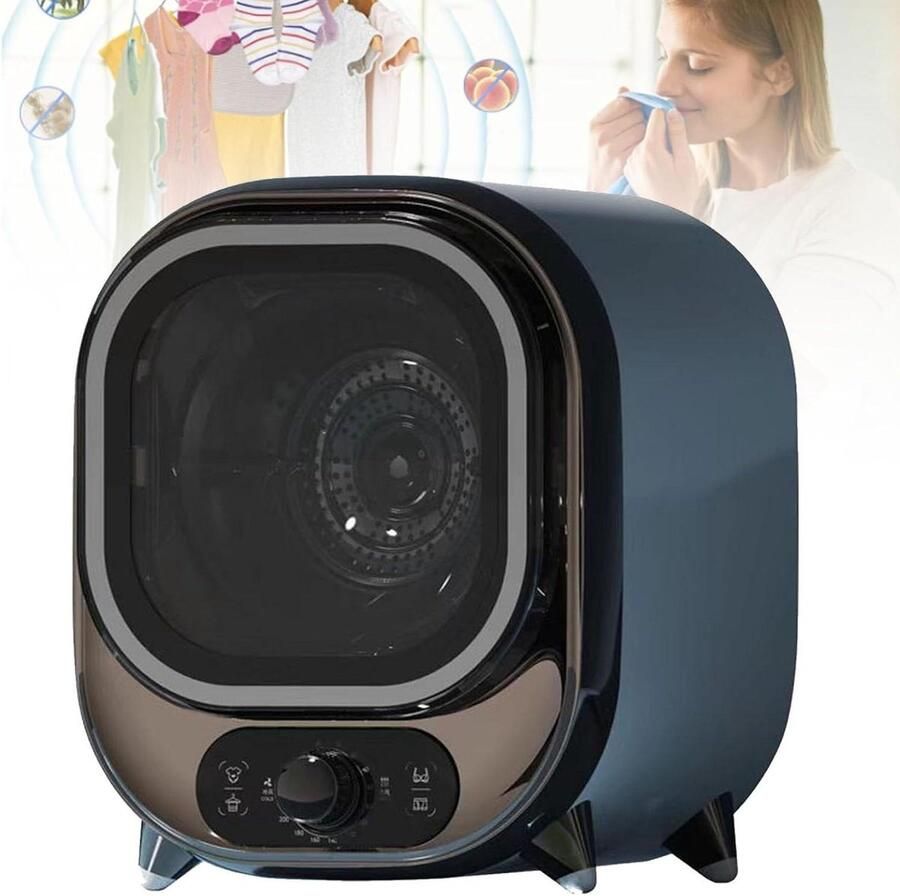Compacte Wasdroger Kleine Condensdroger Snelle Was Drogen Dubbele Temperatuur 08 kg Capaciteit Blauw