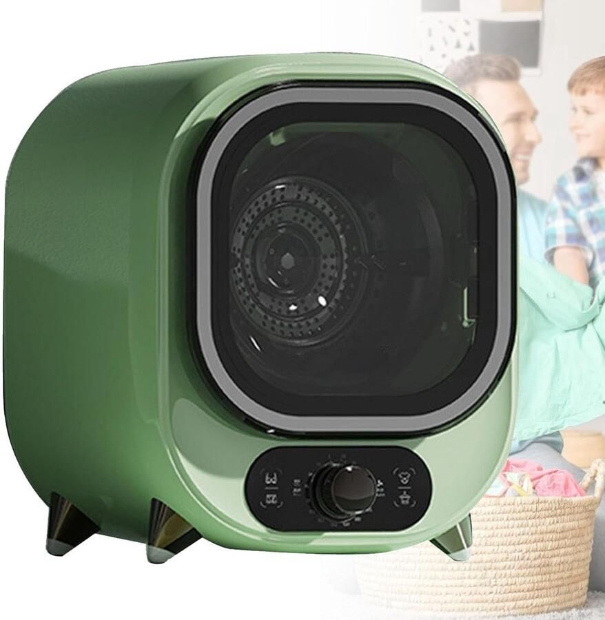 Compacte Wasdroger Kleine Droogtrommel Snel Kleding Drogen Antikreuk Functie 08 kg Capaciteit Groen