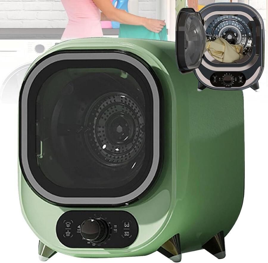 Compacte Wasdroger Mini Droger Snel Kleding Drogen Stille Werking 35dB 0.8kg Capaciteit Groen