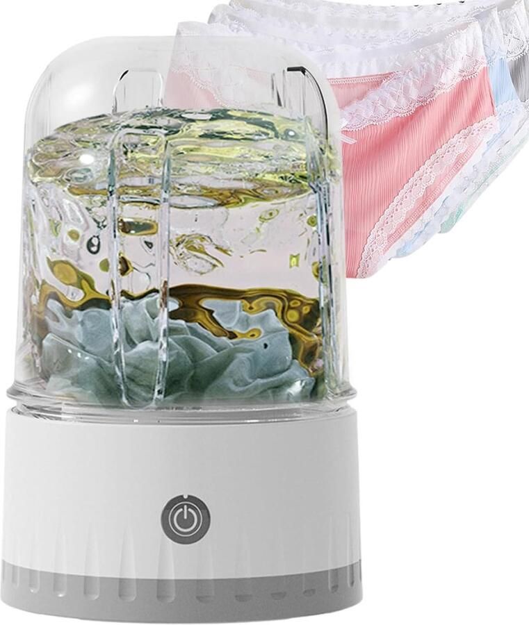 Compacte wasmachine Draagbare reiniger Reizen en thuis Draadloos en stil 1 liter capaciteit Wit