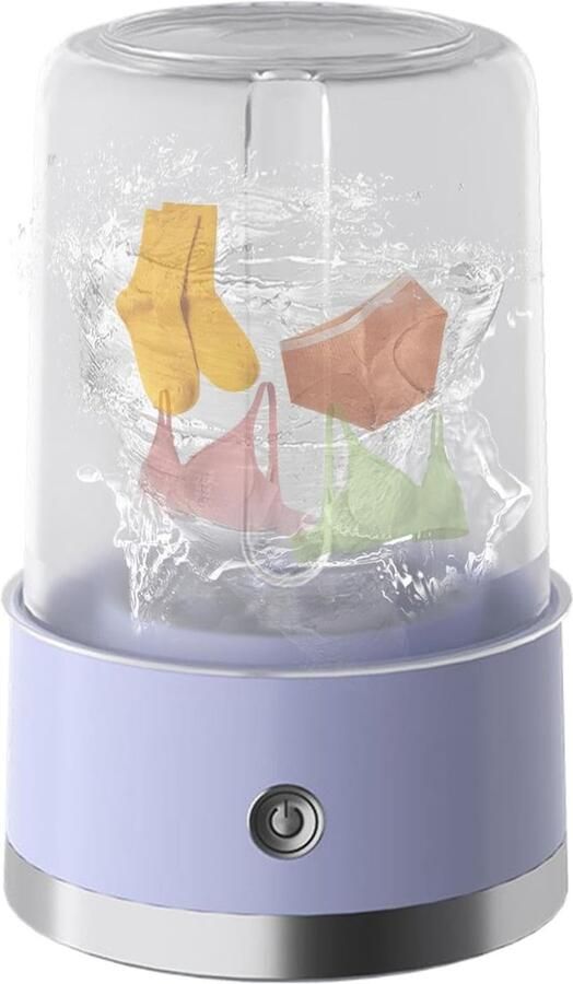 Compacte Wasmachine Draagbare Wasmachine Kleine Wasjes Draadloos Oplaadbaar 20 x 14 cm Paars