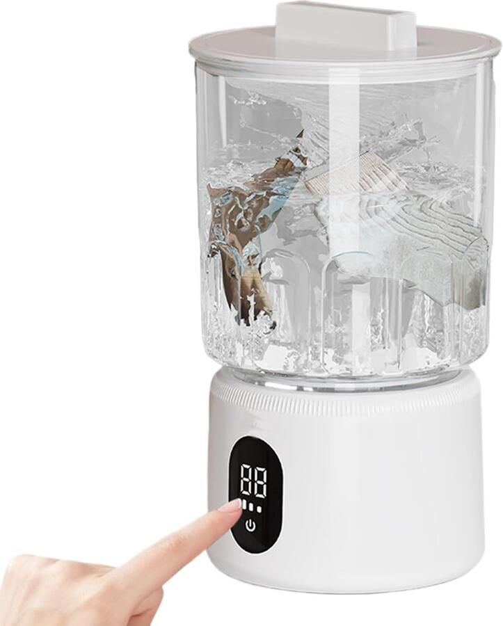 Mini Wasmachine Draagbare Washer Kleine Was Draadloos Ontwerp 1 Liter Wit