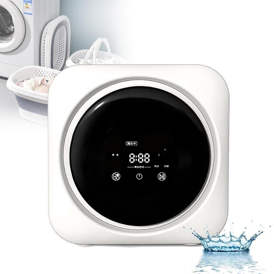 Compacte Wasmachine Mini Wasmachine Droger Ondergoed Wassen 2-in-1 Wassen en Drogen 35 Liter Wit