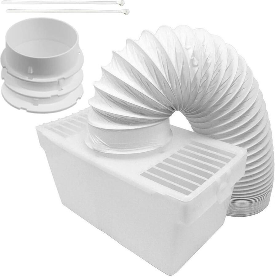 Condens Vent Kit Droger Ontluchting Vocht Vangen Zonder Ramen Boren 125 cm Slang Wit