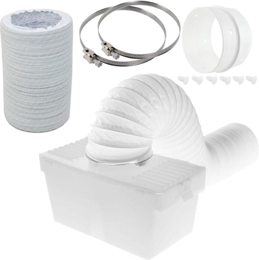 Condensator Ontluchtingsset Wasdroger Slang Vocht Afvoeren Universele Adapter 7 Meter Slang Wit
