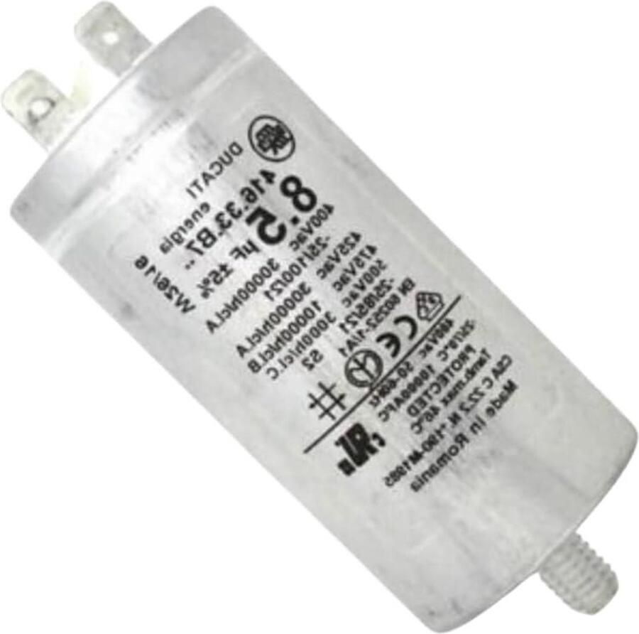 Condensator Startcondensator Wasdroger Reparatie Origineel Onderdeel 8.5uF Zwart