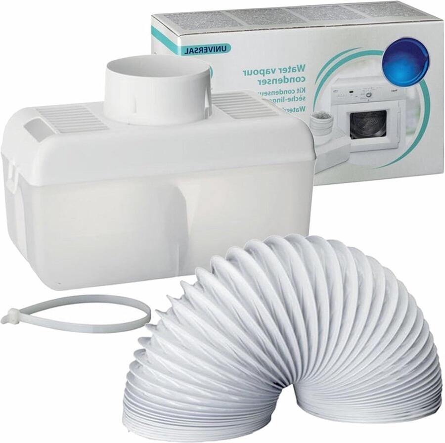 Condensator Vent Slang Kit Wasdroger Afvoer Kit Stoom Reguleren Universele Fitting 130 cm slang Wit