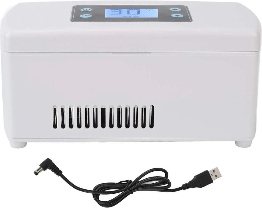 CYRO Insuline Koeler Insuline Koeltas Diabetes Koeltas Insuline Koeltasje voor op Reis Draagbaar 0-18 ℃ Wit