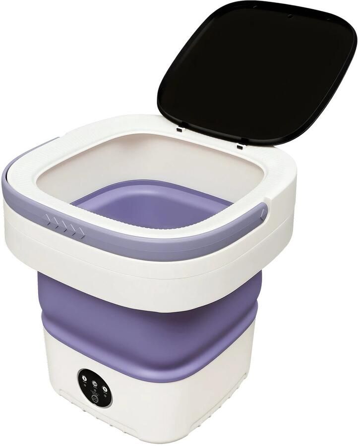 CYRO Mini Wasmachine Camping Wasmachine Kleine Wasmachine 12L Capaciteit Draagbaar Opvouwbaar Reizen Paars