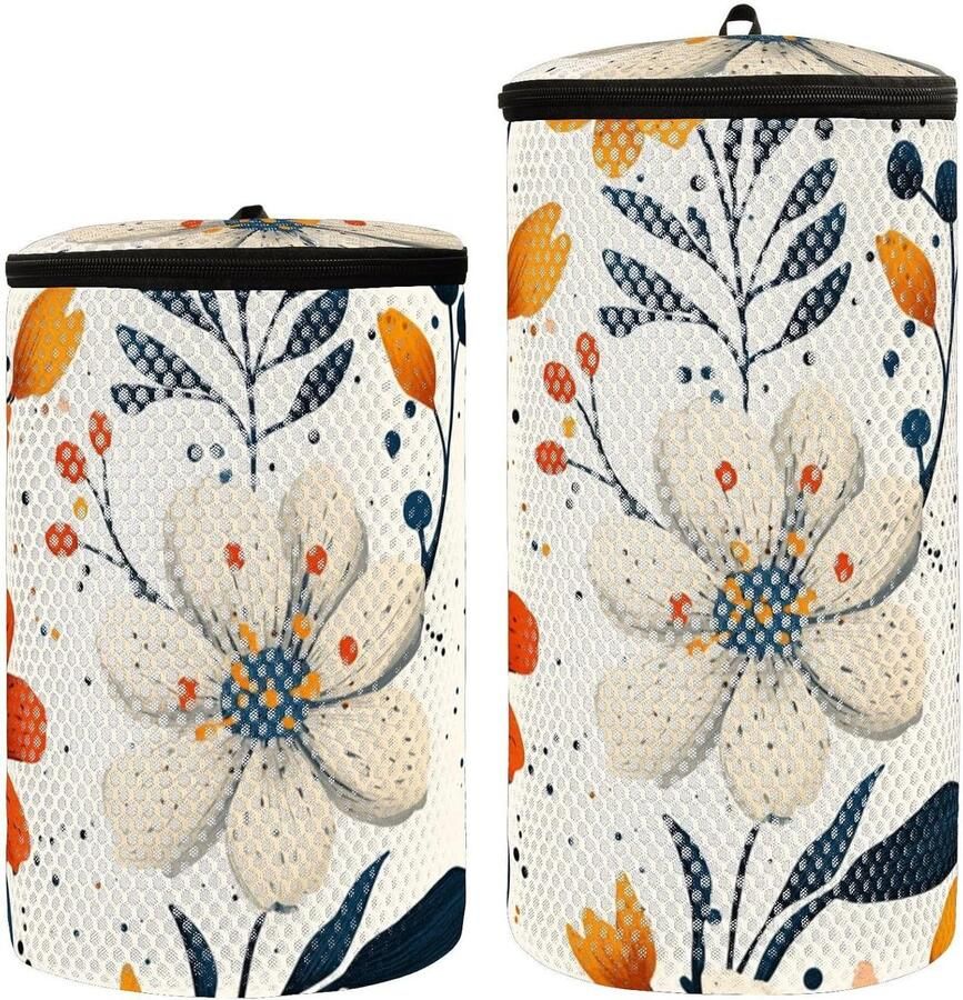 Delphinium Wit en Geel Schoen Waszak Voor Wasmachine Sneaker Waszak Set van 2 Schoen Waszak Tas Voor Wassen Schoenen
