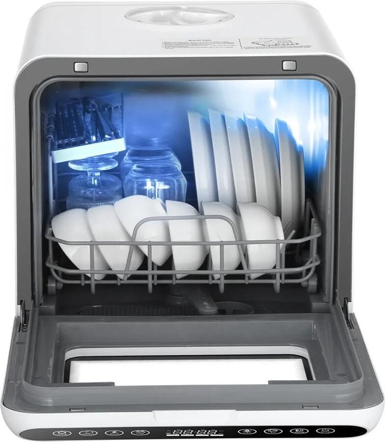 Deniva Mini Vaatwasser Vrijstaand Kleine Vaatwasser Draagbare Vaatwasser Touch Screen Met Waterreservoir Tafelmodel