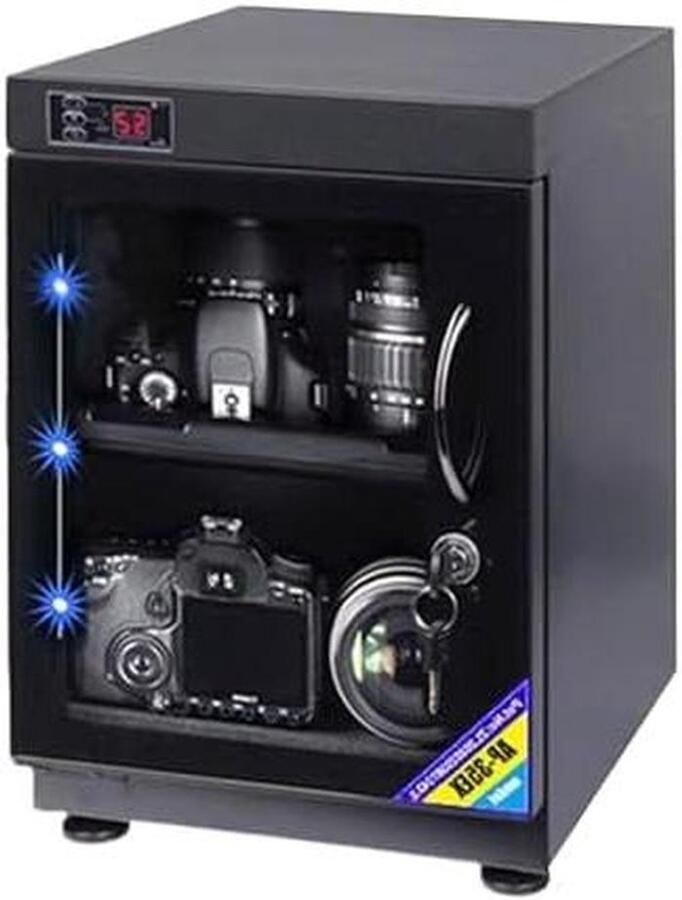 Digitale Droogkast Ontvochtiger Opbergbox Apparatuur Beschermen Stille LED Verlichting 9 Liter Capaciteit Zwart