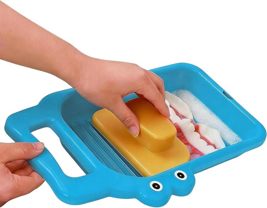 Draagbaar Wasbord Handwas Plank Zacht Kleding Wassen Krokodillenstructuur Textuur 32cm Breed Blauw
