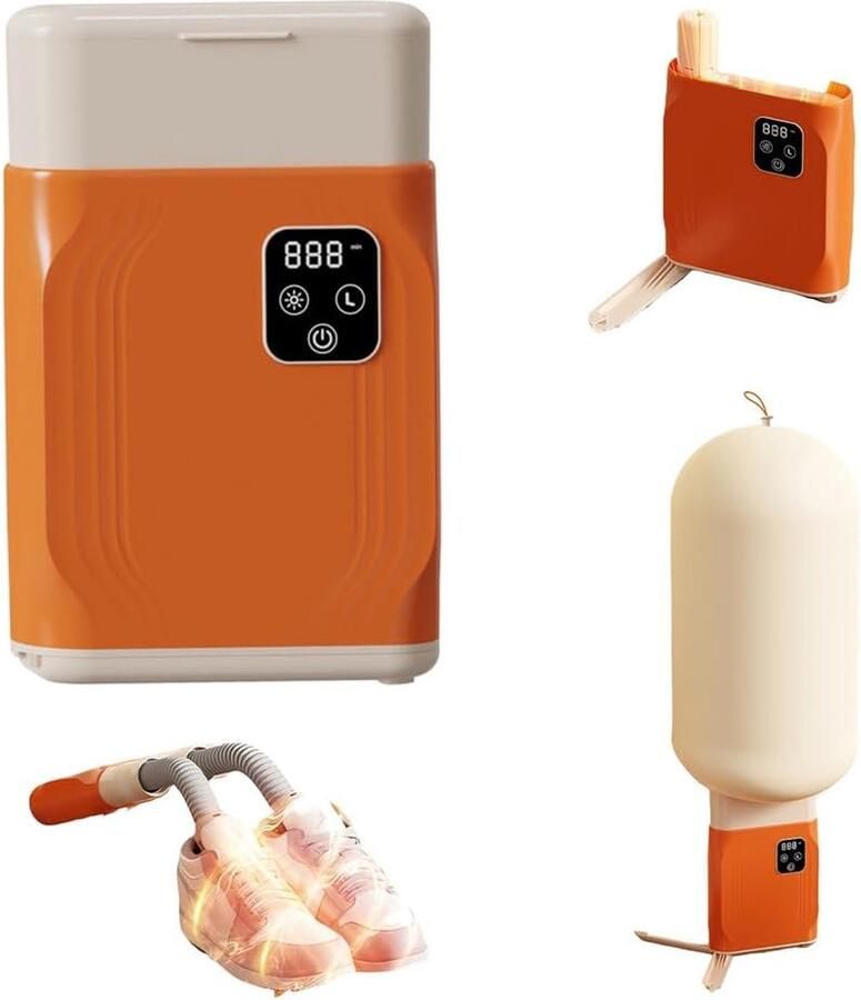 Draagbare Droger Warmtelucht Apparaat Kleding Schoenen Drogen 3-in-1 Multifunctioneel 226x146x39 mm Oranje