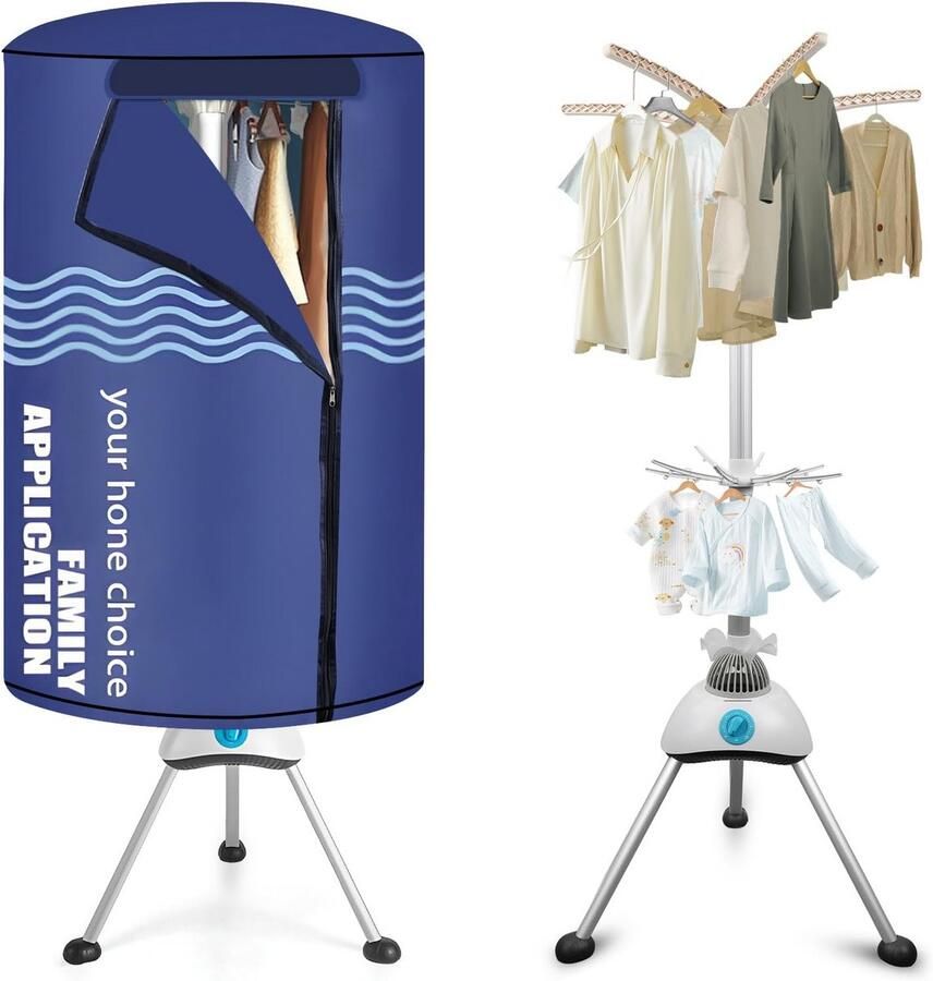 Draagbare Elektrische Kledingdroger met Hoge Capaciteit Inklapbaar en Stil