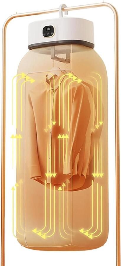 Draagbare Kledingdroger Compacte Droger Snel Kleding Drogen Met UV Zuivering 25 x 18 cm Wit