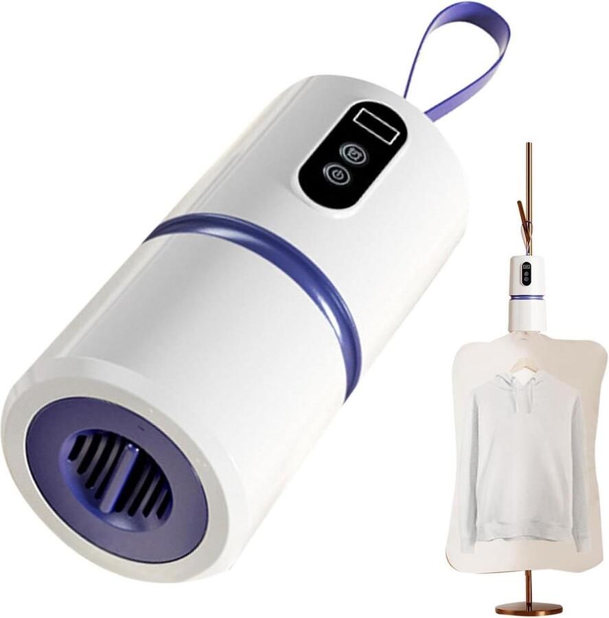 Draagbare Kledingdroger Kamer Droger Snel Kleding Drogen Stille Werking Compact Formaat Wit
