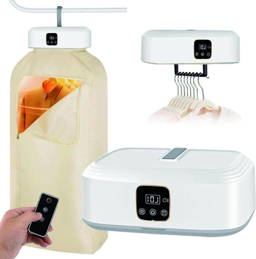 Draagbare Kledingdroger Mini-droger Opvouwbaar Snel Kleding Drogen 600W PTC Verwarming 10 kg Capaciteit Wit