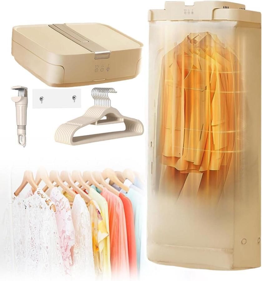 Draagbare Kledingdroger Mini Droger Vouwbaar Snel Kleding Drogen Inklapbaar Ontwerp 103L Capaciteit Wit