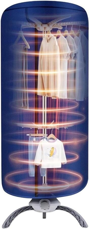 Draagbare Kledingdroger Reisdroger Compact Snel Kleding Drogen Stille Werking Timer 17x23x17 cm Blauw