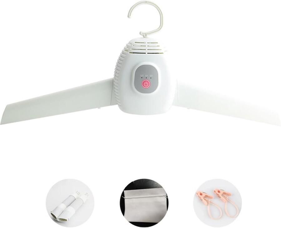 Draagbare Kledingdroger Reisdroger Mini Droger Kleding Snel Drogen Met Schoen Droogbuis 160W Wit