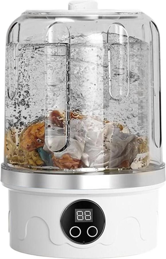 Draagbare Kledingwasser Mini Wasmachine Kleine Was 3 Reinigingsfuncties 21.8 x 14.7 cm Wit