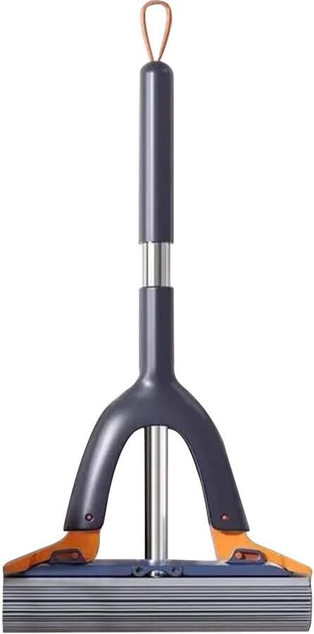 Draagbare Mini-mop Zelfdrukkende mop Kleine oppervlakken reinigen Handsfree uitwringen 38 x 20 x 4.5 cm Grijs