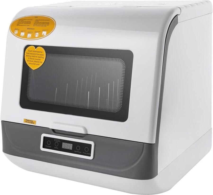 Draagbare mini-vaatwasser met 3 programma's en automatische droging Ideaal voor camping en kleine keukens