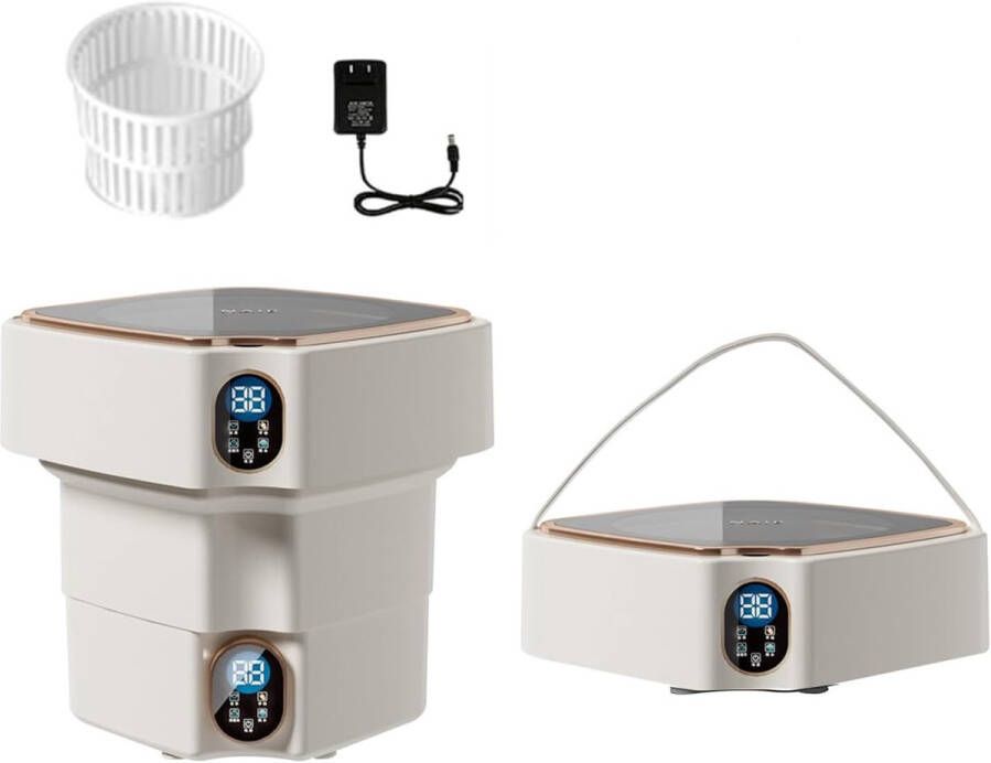 Draagbare mini-wasmachine 12L Ideaal voor ondergoed en sokken Opvouwbaar en Stille werking