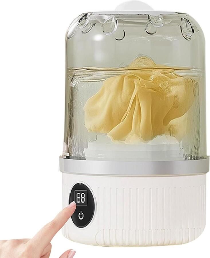 Draagbare Mini Wasmachine Compact Apparaat Persoonlijk Linnen Wassen Draadloos en Automatisch 21.5 cm Wit