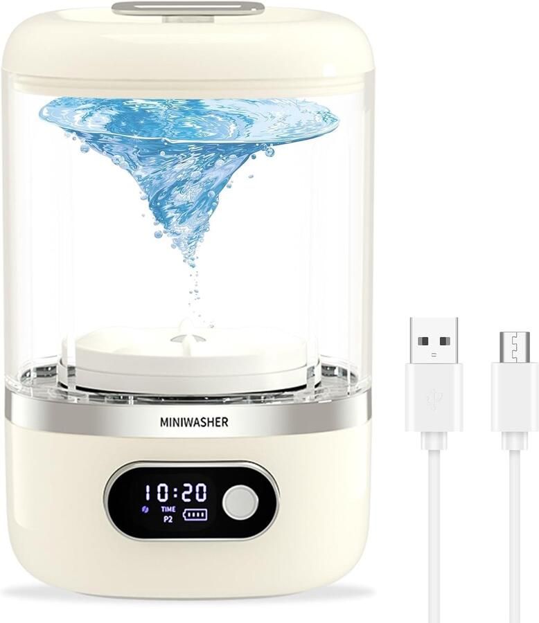 Mini wasmachine Draagbare helper Kleine wasjes Compact ontwerp 205 cm Wit