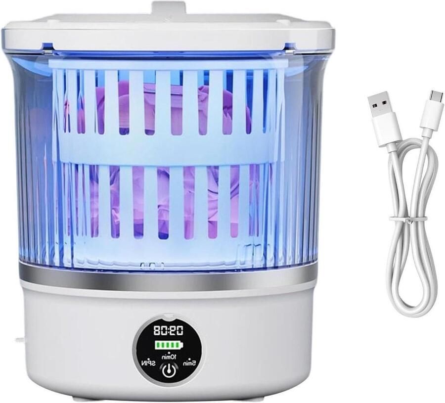 Draagbare Mini Wasmachine Compacte Reiniger Persoonlijke Was Stille Werking 3 liter Wit