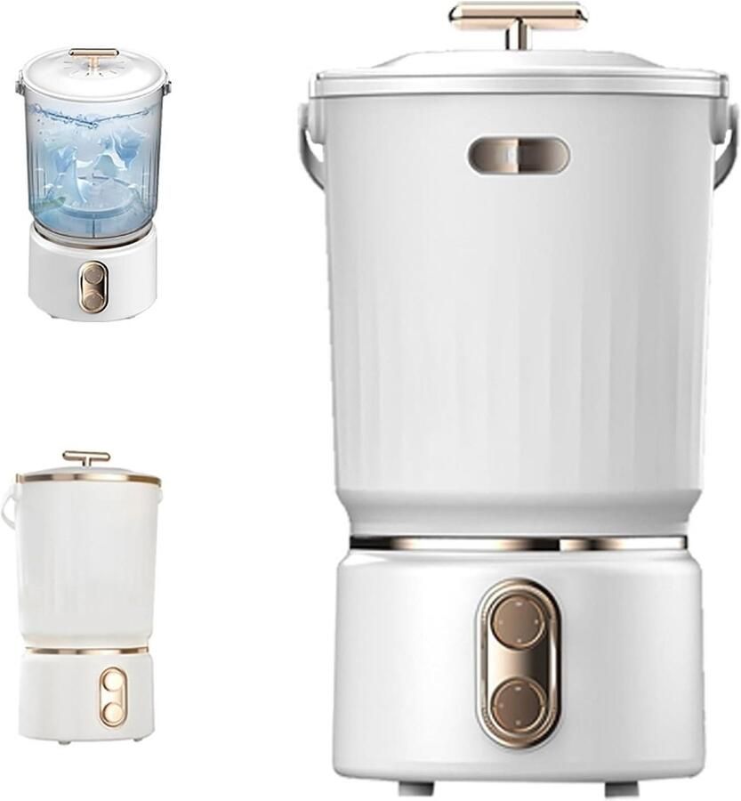 Draagbare Mini Wasmachine Kleine Wasmachine Opvouwbaar Snel Wassen Gesplitste Trommels 13.39 x 13.39 x 22.83 cm