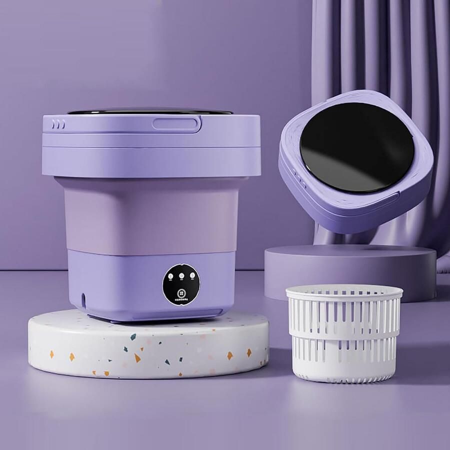 Draagbare Mini Wasmachine met 12L Inhoud voor Kleine Wasgoed en Reizen