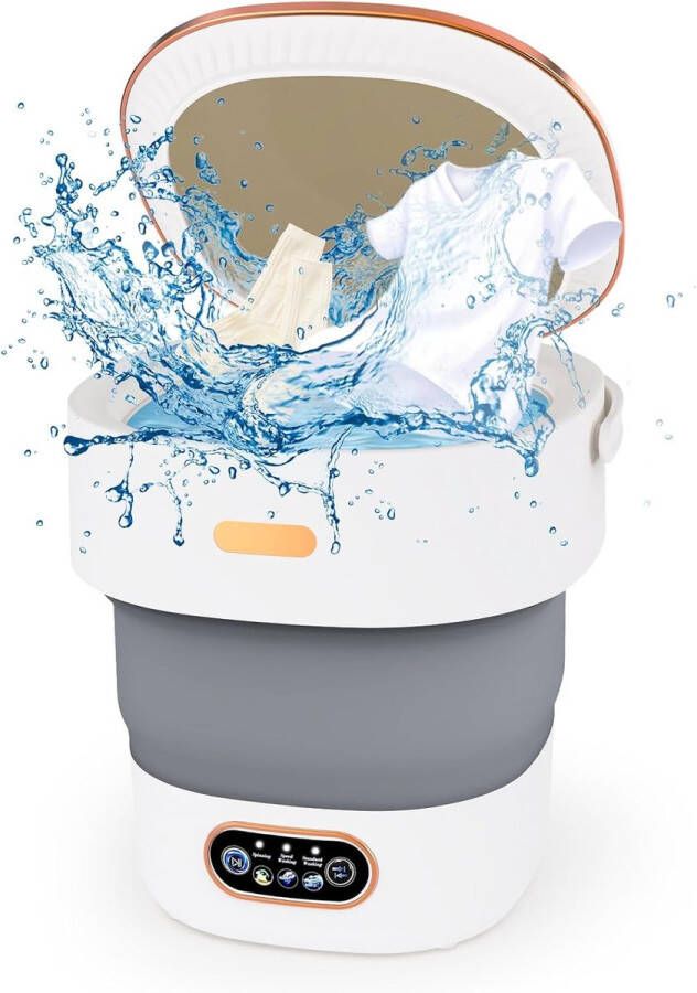 Draagbare mini-wasmachine met centrifuge 13 liter capaciteit voor onderweg camping en ondergoed