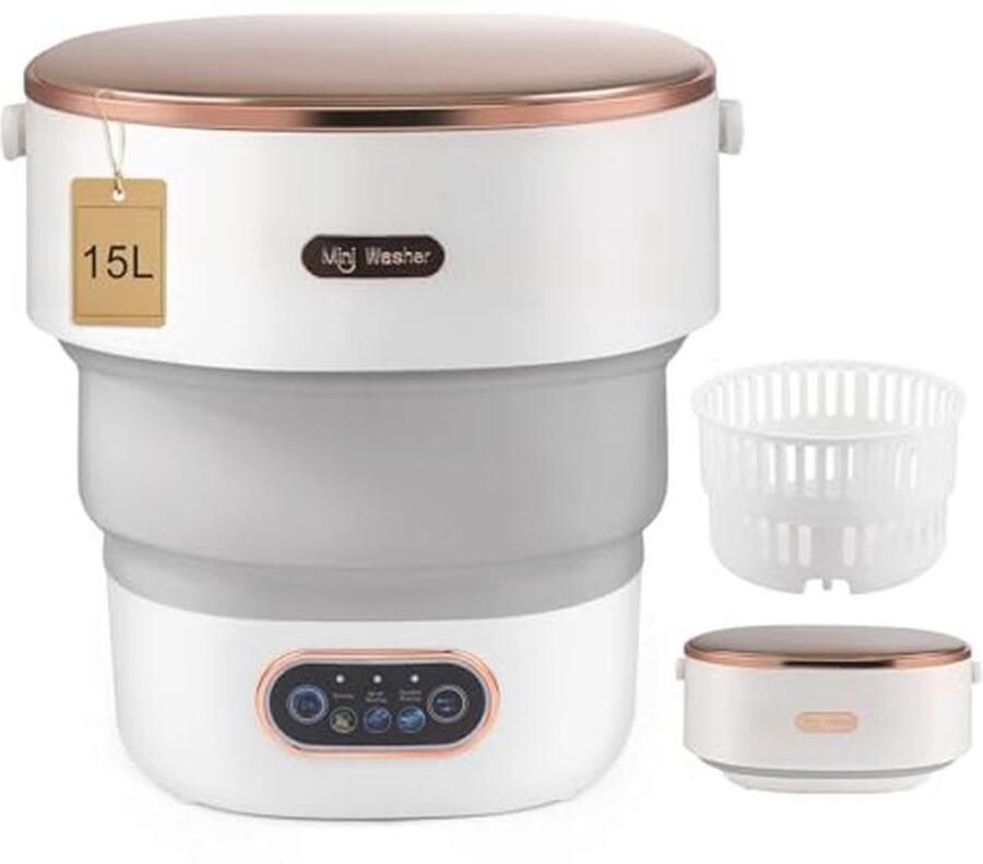 Draagbare Mini Wasmachine met Centrifugemand 15L Opvouwbare Wasmachine voor Ondergoed en Kleine Was