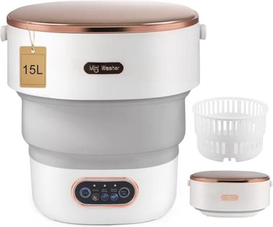 Draagbare Mini Wasmachine met Centrifugemand 15L Opvouwbare Wasmachine voor Ondergoed en Kleine Was